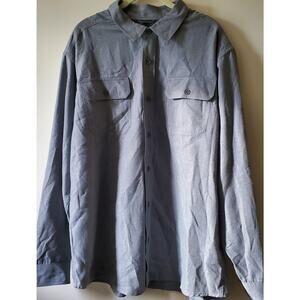 Orvis Mens XL Gray Long Sleeved Button Down Shirt Two Pockets Outdoor Active